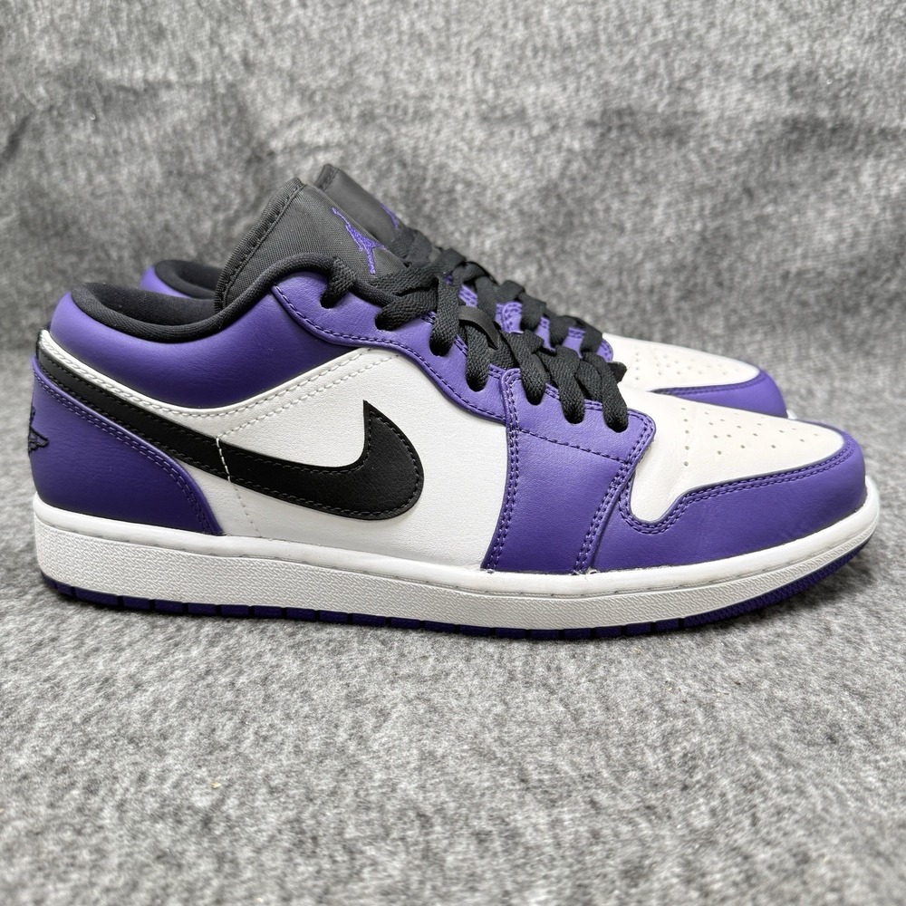 Nike Air Jordan 1 Low Court Purple Black White 553558-500 Men's Size 10.5